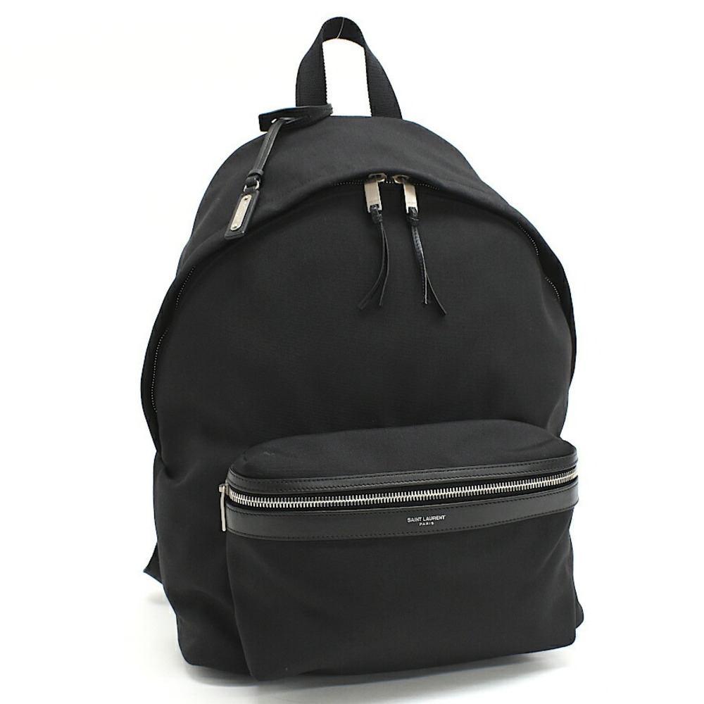 Saint Laurent Paris City Canvas Backpack Black